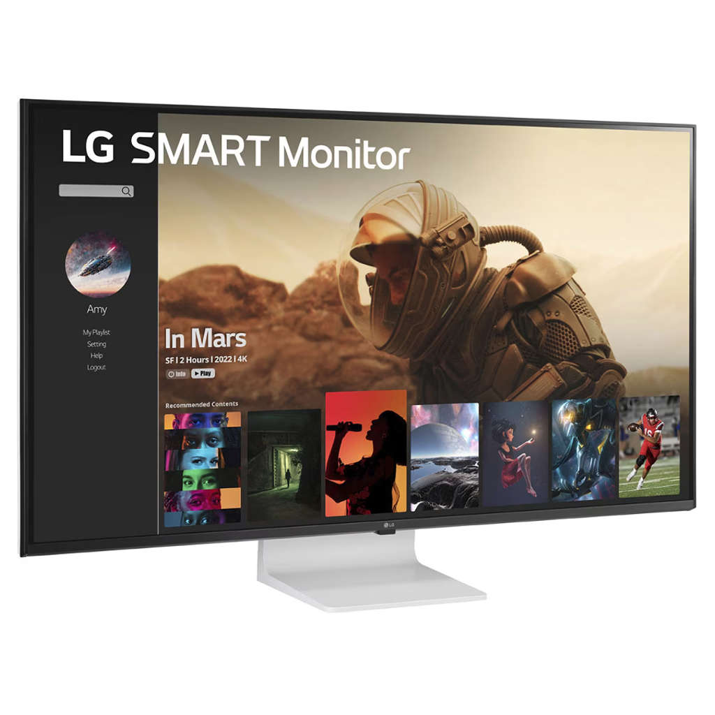 LG 4K UHD IPS Smart Display Monitor With webOS 43(109.22cm) White 43SQ700S-W
