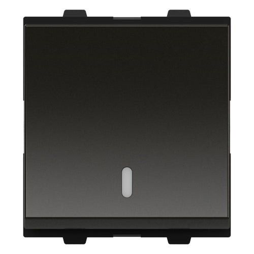 GM Genia 6AX 1 Way Switch With LED Indicator 2 Module Graphite Magnesia AB 2 204 