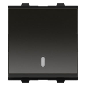 GM Genia 6AX 1 Way Switch With LED Indicator 2 Module Graphite Magnesia AB 2 204 