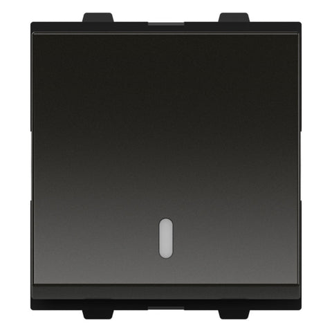 GM Genia 6AX 1 Way Switch With LED Indicator 2 Module Graphite Magnesia AB 2 204 