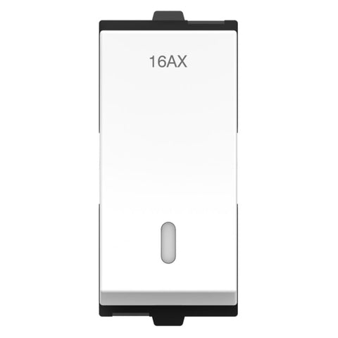 GM Genia 16AX 1 Way Switch With LED Indicator Glossy White AB 1 206 