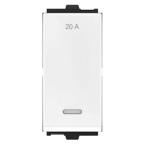 GM Java 20A 1 Way Switch With LED Indicator Glossy White AB 1 312 