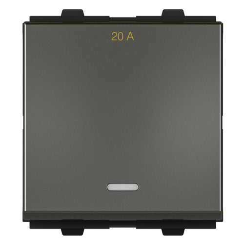 GM Java 20A 1 Way Switch With LED Indicator 2 Module Graphite Magnesia AB 2 315 