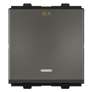 GM Java 20A 1 Way Switch With LED Indicator 2 Module Graphite Magnesia AB 2 315 