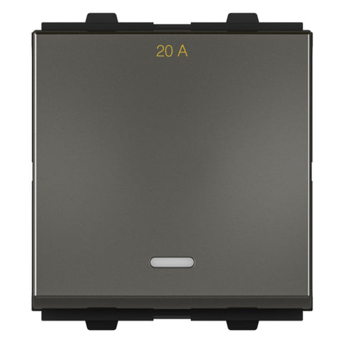 GM Java 20A 1 Way Switch With LED Indicator 2 Module Graphite Magnesia AB 2 315 