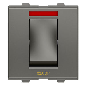 GM Java 32A DP Switch With LED Indicator 2 Module Graphite Magnesia AB 2 318 