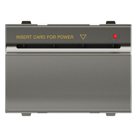 GM 20A Smart Card Operated Electronic Switch With LED Indicator 3 Module Graphite Magnesia AB 3 075 