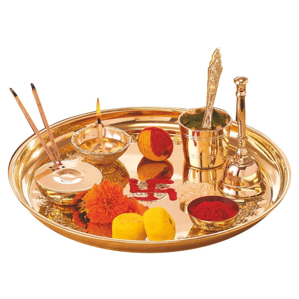 Borosil Brass Puja Thali 7 Pcs HDTRPTBR710 