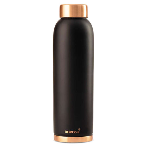 Borosil Eco Copper Water Bottle 1 Litre Black HDECOCOPRBLK 