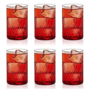 Borosil Cut Cascade Glass Tumbler Medium Set Of 6 Pcs 295 ml BN430120026 