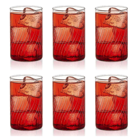 Borosil Cut Cascade Glass Tumbler Medium Set Of 6 Pcs 295 ml BN430120026 