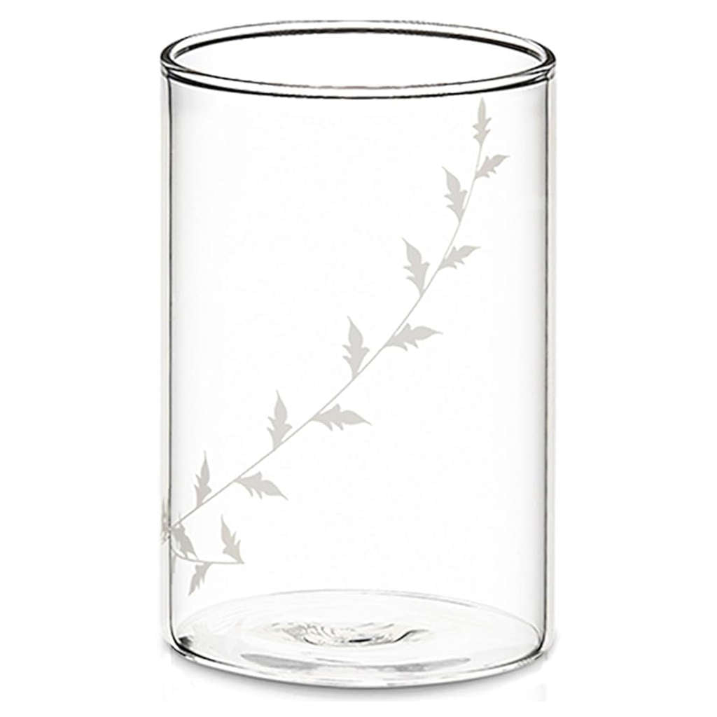 Borosil White Krip Glass Tumbler Medium Set Of 6 Pcs 295 ml BVVIBLEAFWM