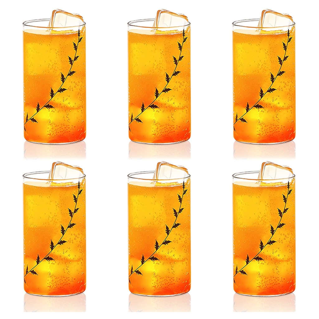 Artcraft 13.25 Oz Tumbler Glasses - Set Of 6, Clear Glass With Interlocking Feet, Dishwasher Safe, Made In Turkey