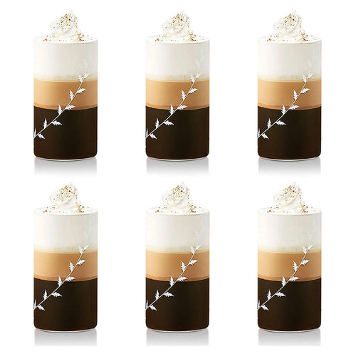 Borosil White Krip Glass Tumbler Large Set Of 6 Pcs 350 ml BVVIBLEAFWL 