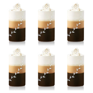 Borosil White Krip Glass Tumbler Large Set Of 6 Pcs 350 ml BVVIBLEAFWL 