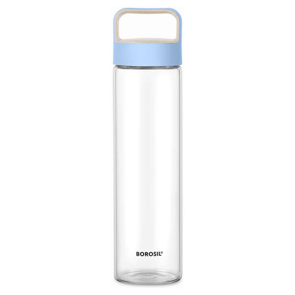 Borosil Neo Glass Bottle With Blue Lid 550 ml BVUNEBLU550