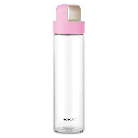 Borosil Neo Glass Bottle With Pink Lid 550 ml BVUNEPNK550 