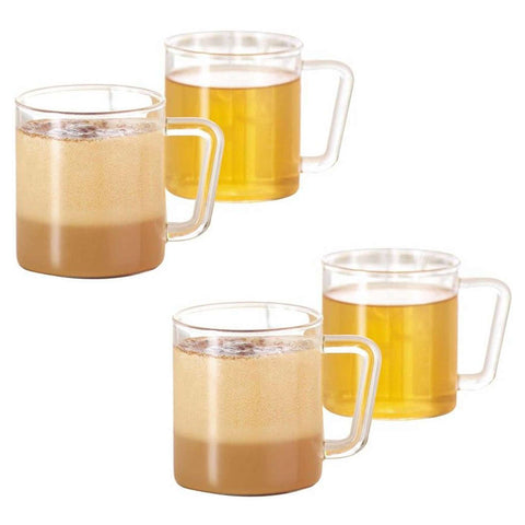 Borosil Vision Classic Delite Glass Mug Set Of 4 Pcs 305 ml BVVIBC305S4 