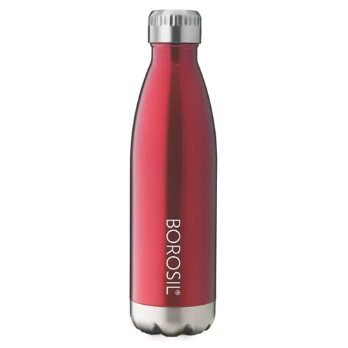 Borosil Bolt Stainless Steel Water Bottle 750 ml Trans Red FGBOL0750RD 