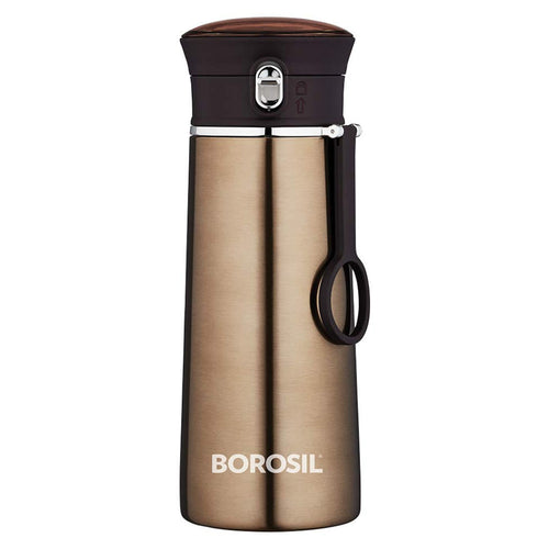 Borosil Travelease Vacuum Insulated Stainless Steel Water Bottle 420 ml Brown BT420BN101 