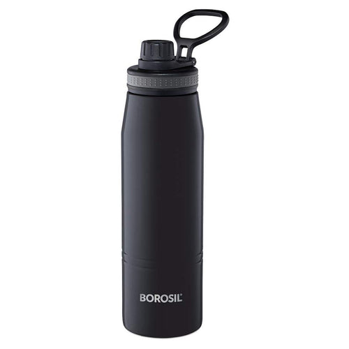 Borosil Gosport Vacuum Insulated Stainless Steel Flask Water Bottle 900 ml Black BT0900BK102 