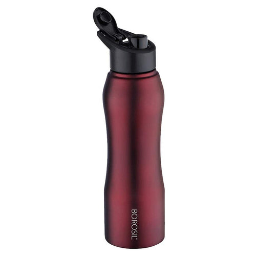 Borosil Grip N Sip Stainless Steel Water Bottle 1000 ml Maroon BSW1000SS12 
