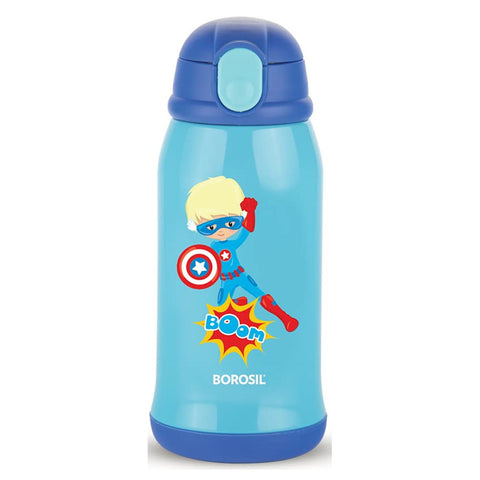 Borosil Superhero Kids Sipper Water Bottle 500 ml KBT500BLE14 