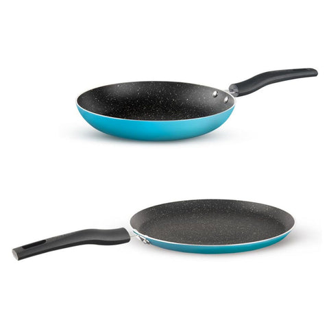 Borosil Festive Glory Nonstick Cookware Set Of 2 Blue NS02GSBLUE03 
