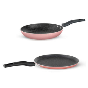 Borosil Festive Glory Nonstick Cookware Set Of 2 Pink NS02GSPINK03 