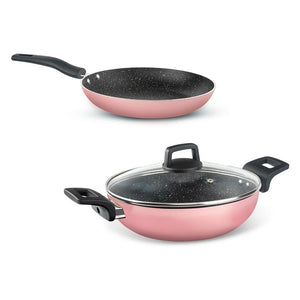 Borosil Festive Glory Nonstick Cookware Set Of 3 Pink NS03GSPINK02 