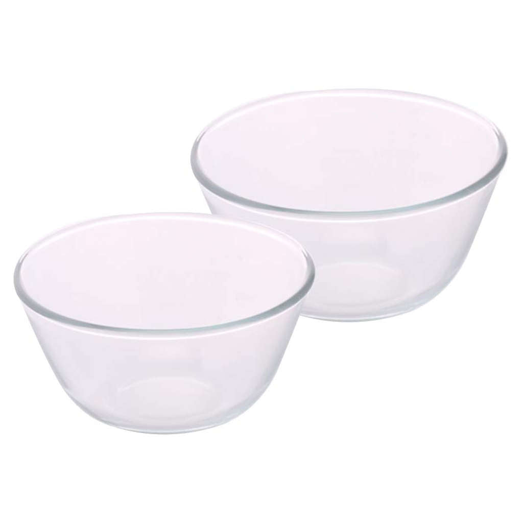 Borosil Mixing & Serving Glass Bowl Set Of 2 (1.3Litre + 2.5Litre) IH22MB13022