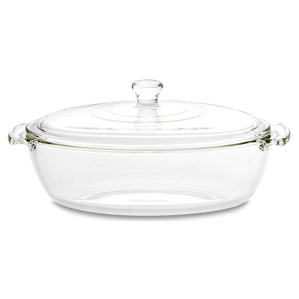 Borosil Deep Oval Casserole With Glass Lid 1.3 Litre IYDOCAS1200