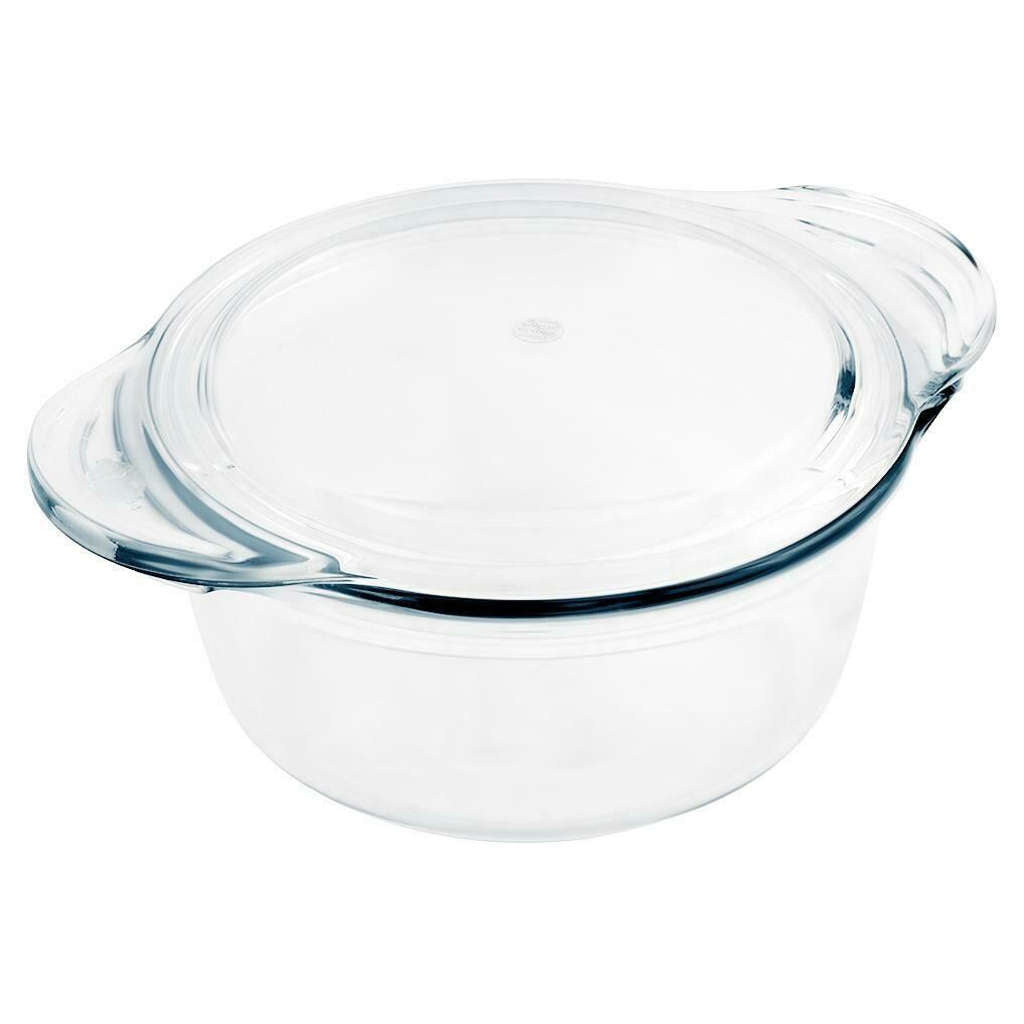 Borosil Deep Round Casserole With Flat Glass Lid 1.2 Litre IH22CA12212