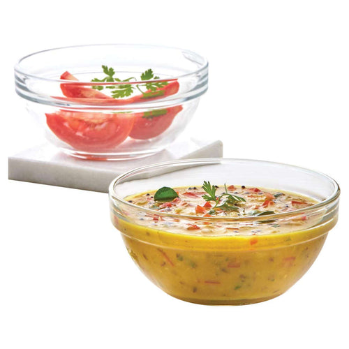 Borosil Stackable Glass Bowl Set Of 6 377 ml (12cm) IDBSTCB12CM 