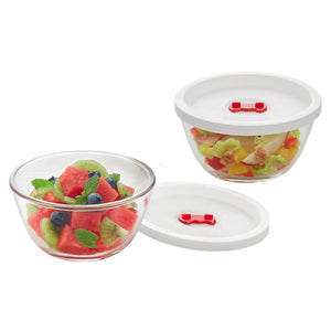 Borosil Mixing Glass Bowl With Lid Set Of 2 (500ml + 500ml) IY22BS01250 