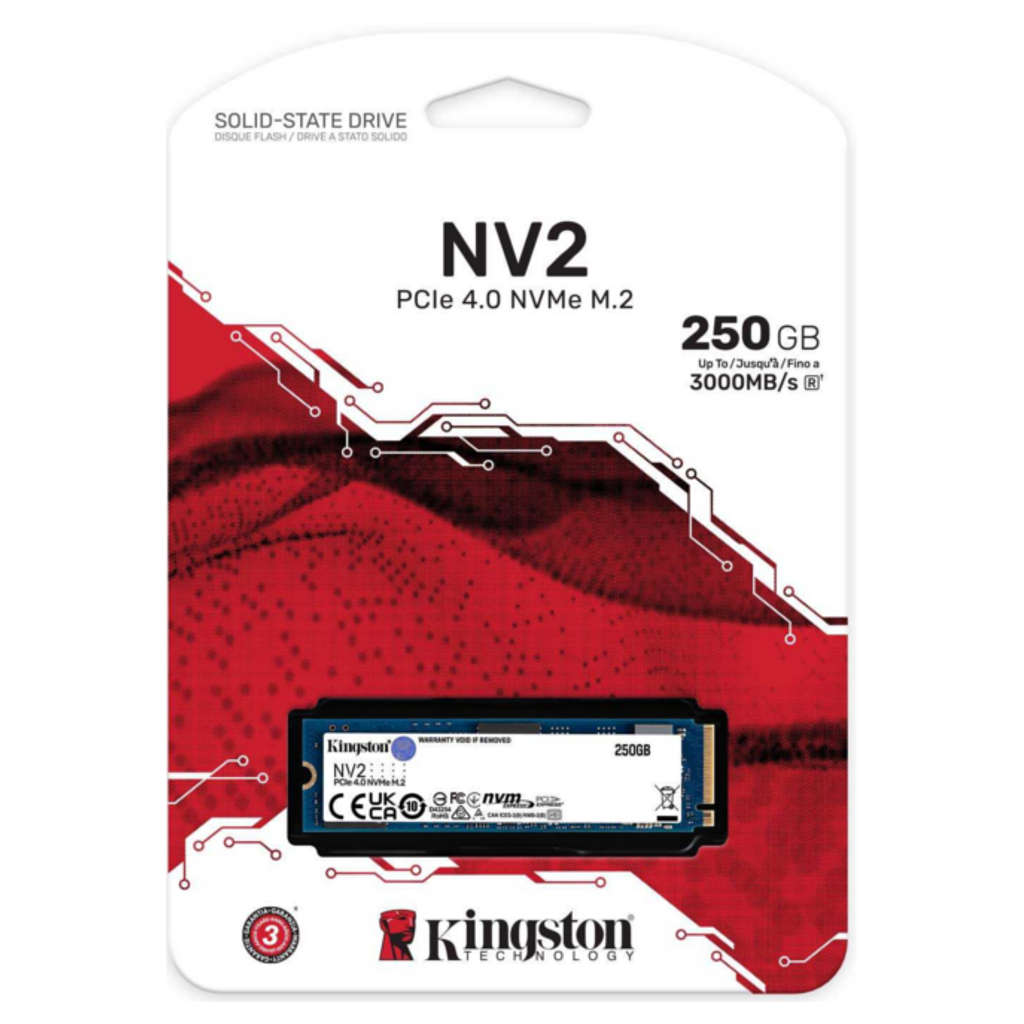 Kingston NV2 PCIe 4.0 Internal Solid State Drive 250GB SNV2S/250G