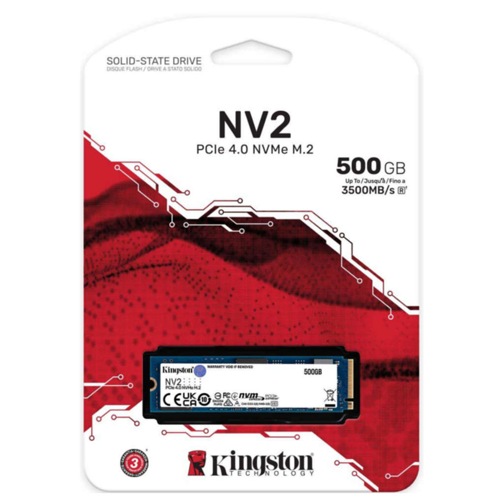 Kingston NV2 PCIe 4.0 Internal Solid State Drive 500GB SNV2S/500G