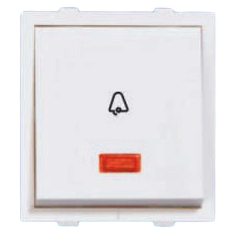 Orbit Express Modular Series Rocker 10A Bell Push Switch With Indicator 2 Module White 1422 