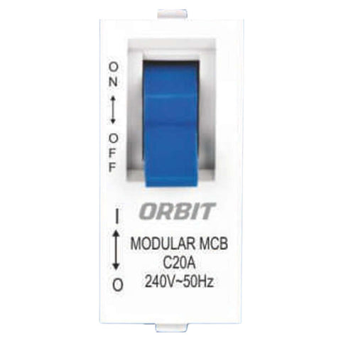 Orbit Express Modular Series C-Curve Single Pole MCB 1 Module 6A-32A White 