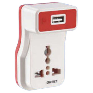 Orbit X1 Series Dual 3 Pin International Socket With USB Adaptor & Indicator 1272 