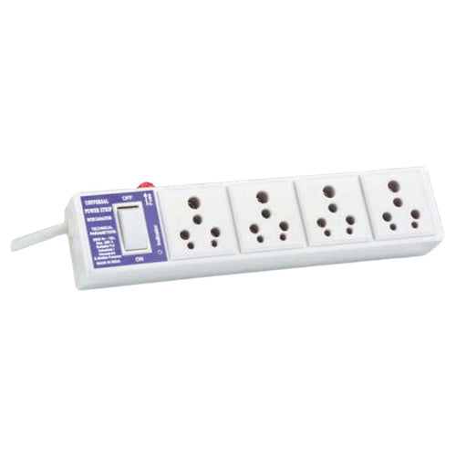 Orbit X1 Series Ultra 16A 3 Pin Plug Top 4x1 Power Strip With Fuse & Indicator (Porcelain) 3x5 Meter 1284-A 