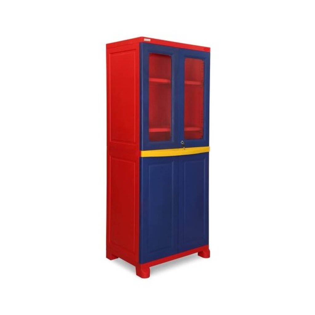 Nilkamal Freedom Big 2 (FB2) Plastic Storage Cabinet (Pepsi Blue, Bright Red & Yellow)