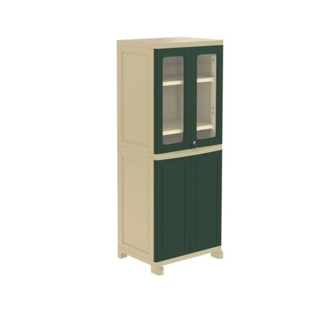 Nilkamal Freedom Big 2 (FB2) Plastic Storage Cabinet (Olive Green & Pasta Green)