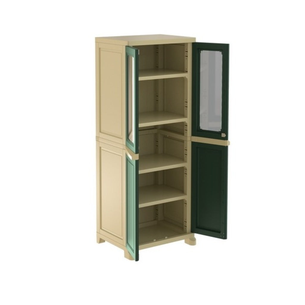 Nilkamal Freedom Big 2 (FB2) Plastic Storage Cabinet (Olive Green & Pasta Green)