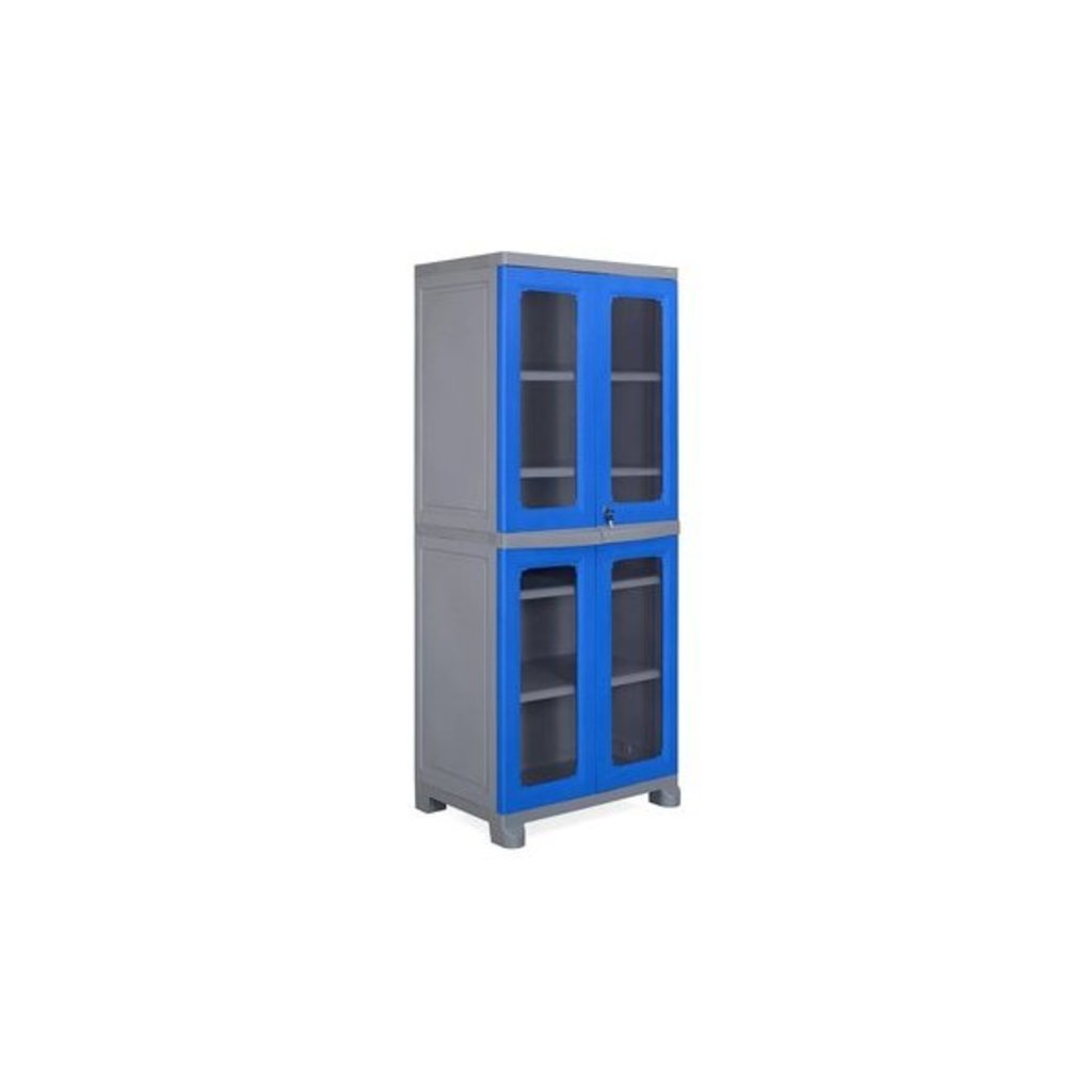 Nilkamal Freedom Big 3 (FB3) Plastic Storage Cabinet (Deep Blue & Grey)