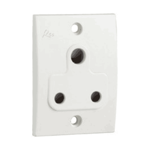 Havells Reo 6A 3 Pin Socket With Shutter - AHEKSWW063