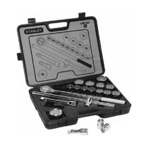 Stanley 19Pc 1/2 Drive Metric 12 Point Socket Set – 1-89-101