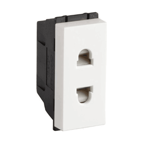 Havells Crabtree Murano 6A 2 Pin Shuttered Socket ACMKSXW062