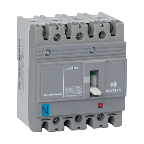Havells Fixed Thermal and Magnetic Mccb with Four Pole GN Frame 18kA