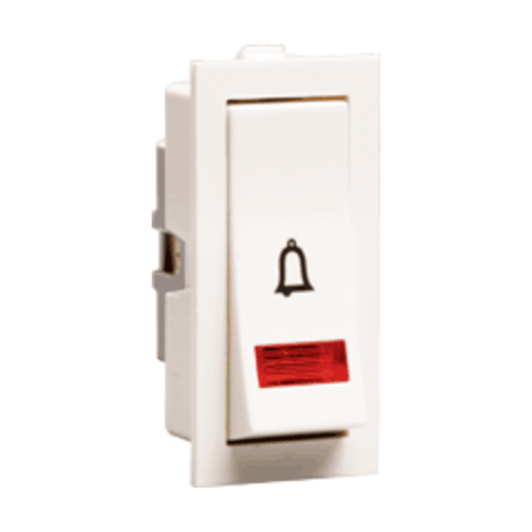 Havells Crabtree Thames 10 Ax Bell Push Switch with Indicator ACTSBIW100